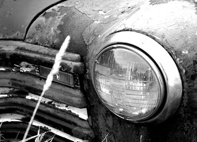 A photograph of a headlight to illustrate the short story "Holiday" by Jonathan Volk, published in issue 27 of Neon